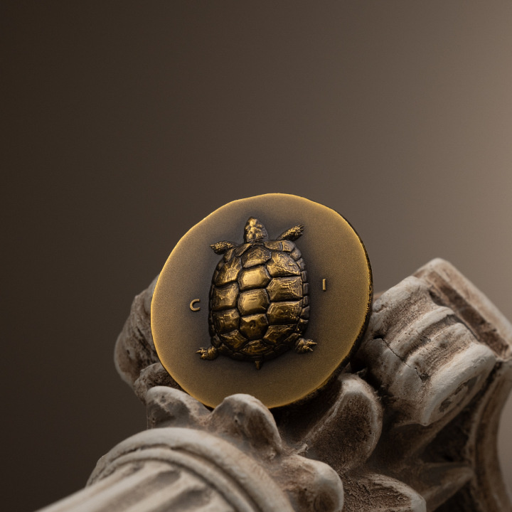 Cook Islands: Tortoise 1 uncja Złota 2023 Ultra High Relief Antiqued Coin