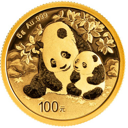 Panda cinese 8 grammi d'oro 2024