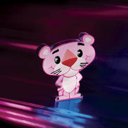 Tuvalu: Pantera rosa colorata 60° anniversario 1 oncia d'argento 2024 Minted Mini Coin