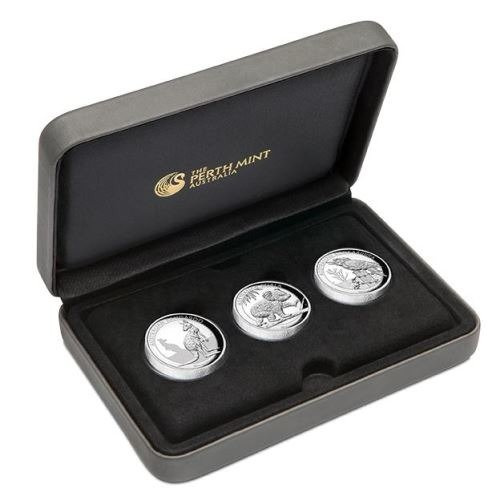 3-Coin Set 1 oz Silver High Relief Proof 2016 Australia