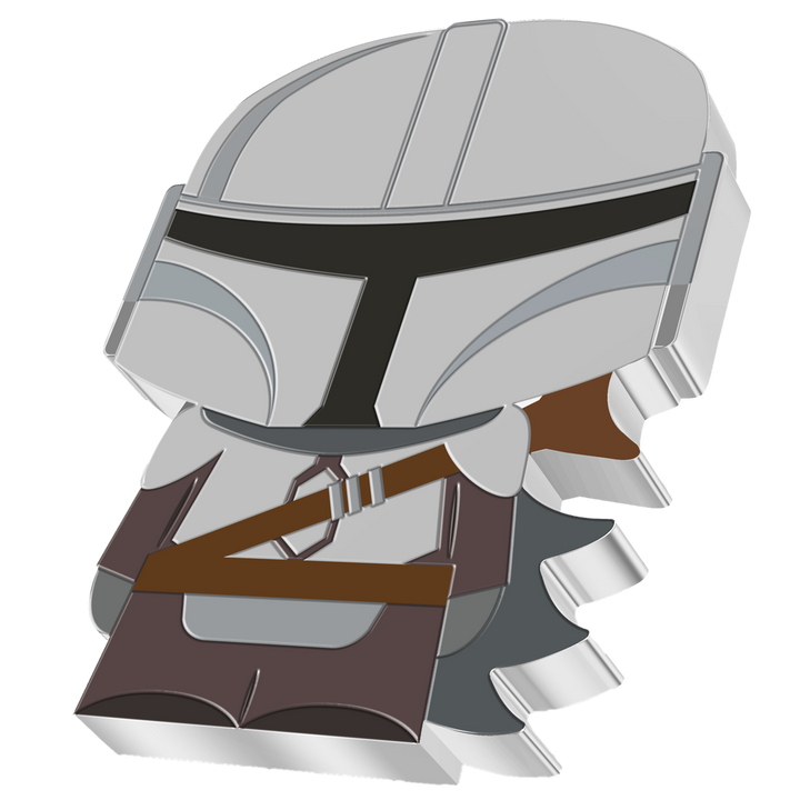 Niue: Star Wars - The Mandalorian Chibi Coin colorata in argento da 1 oncia, 2021, Proof