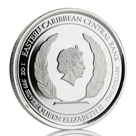 St. Vincent & The Grenadines: Seaplane coloured 1 oz Silber 2018 Proof