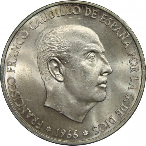 Spagna: 100 Pesetas - Francisco Franco Argento 1966