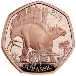Dinosaurios: Iconic Specimens - Stegosaurus 50p Gold 2024 Proof