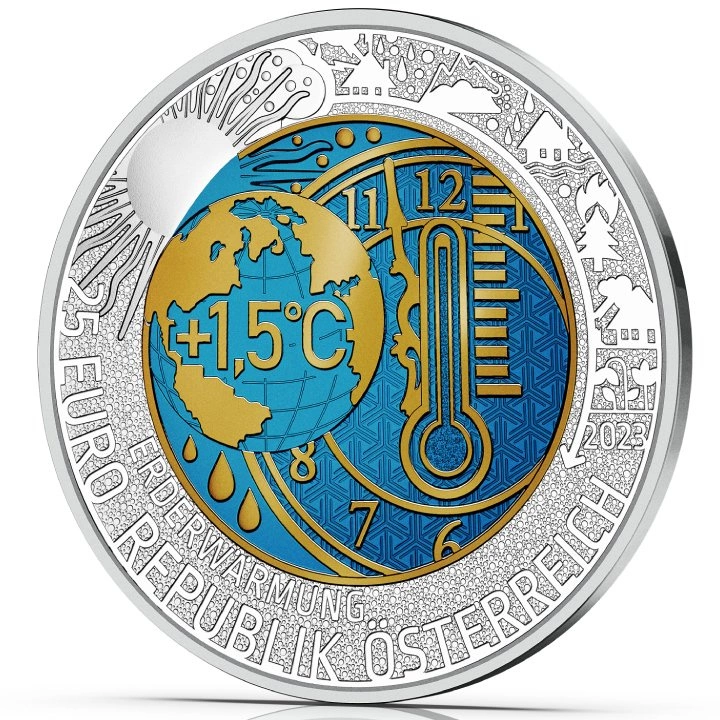 Seria de niobiu Global Heating colorată 25 euro argint 2023