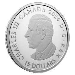 Srebrna Moneta Canada: Clan Animals - Sandhill Crane kolorowany $15 Srebro 2026 Proof