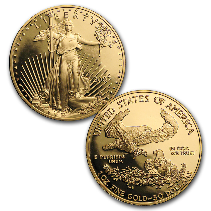 American Eagle Set of 4 coins Gold 2007 Proof