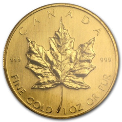 Feuille d'érable canadienne 1 once d'or 1980