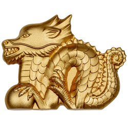 Mongolia: Grande drago placcato in oro 1 oncia d'argento 2024 Silk Ultra High Relief