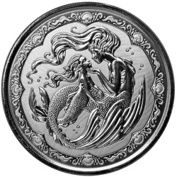 Samoa: Mermaid Mother & Daughter 1 uncja Srebra 2023 Prooflike