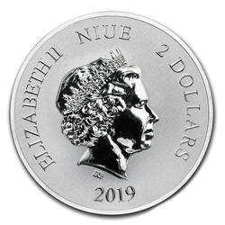 Niue: Niebiańskie Zwierzęta - Zielony Smok 1 uncja Srebra 2019