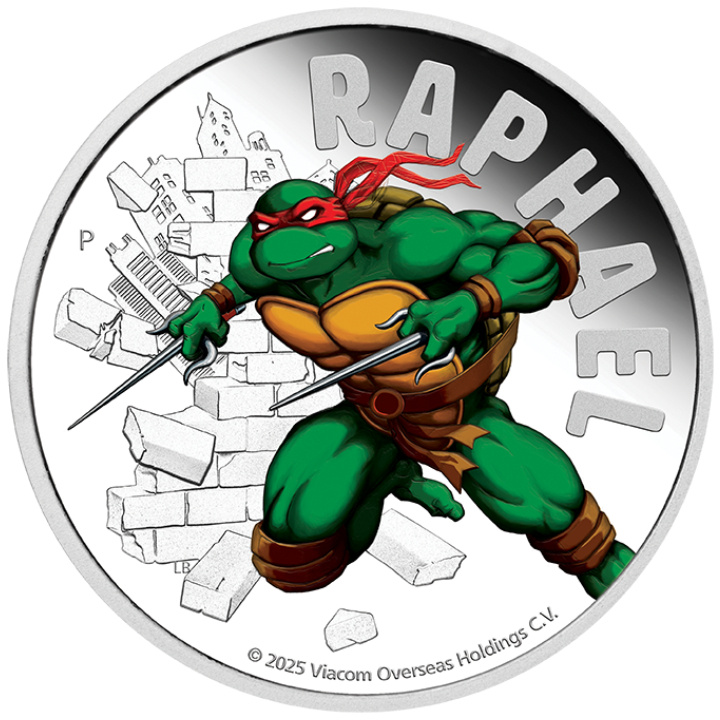 Tuvalu: Teenage Mutant Ninja Turtles - Raphael színes 1 uncia ezüst 2025 Proof