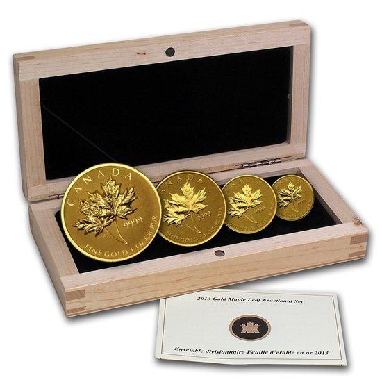 Canadian Maple Leaf: Set of 4 coins 1.4 oz Gold 2013 Proof