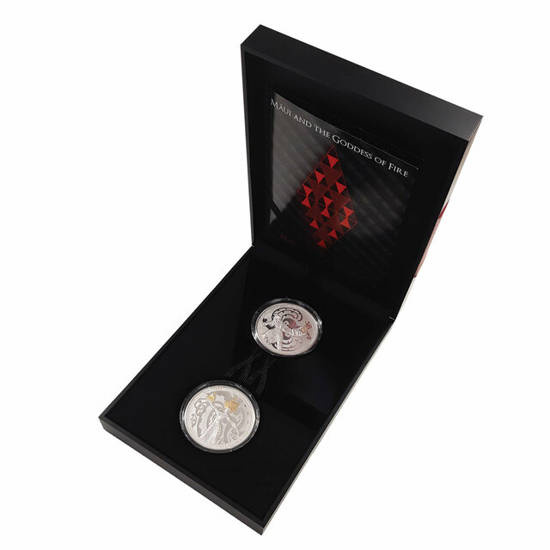 Maui y la diosa del fuego: lote de 2 monedas de 2 x 1 oz Plata 2019