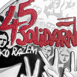 45° anniversario della fondazione del sindacato NSZZ “Solidarność” colorato 10 zł Argento 2025 Proof