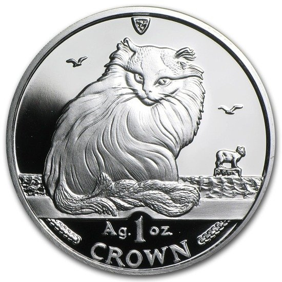 Isola di Man Serie gatti: Gatto turco 1 oncia d'argento 1995 Proof