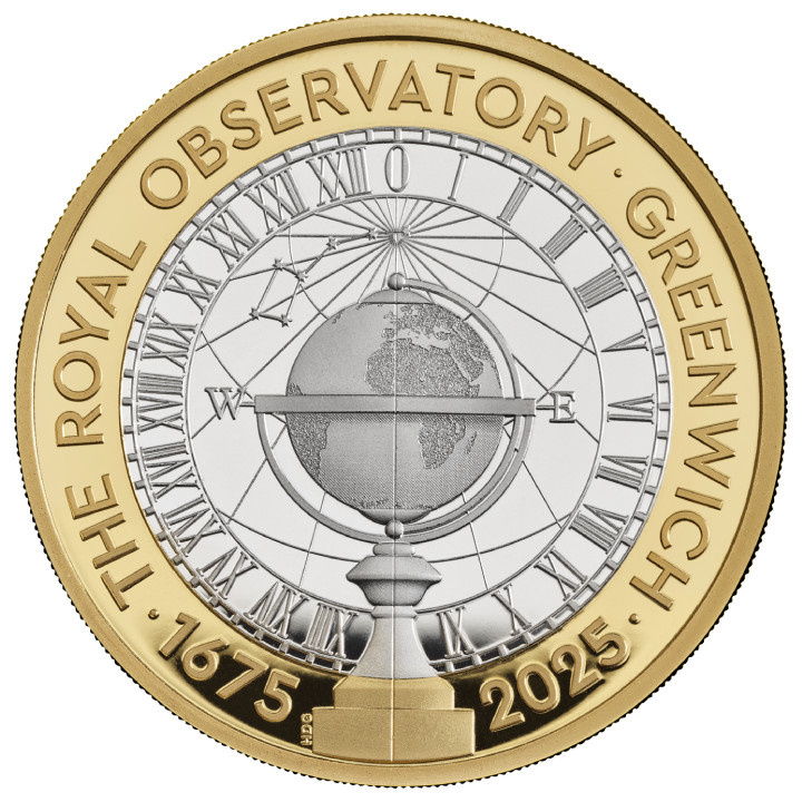 350 ans de l'Observatoire royal de Greenwich 2 £ argent plaqué or 2025 Proof Piedfort