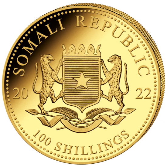 African Wildlife: Somalia Elephant 1/10 oz Gold 2022