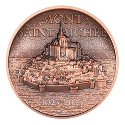 Îles Cook : Mont-Saint-Michel 50 grammes de cuivre 2023 Ultra High Relief Antiqued Coin