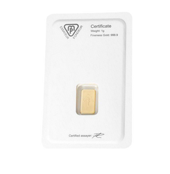 Bar Metalor 1 gram Gold LBMA GD Refiner