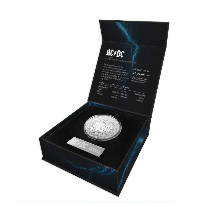 AC/DC 1 oz Moneda de Plata 2023 Esmerilada