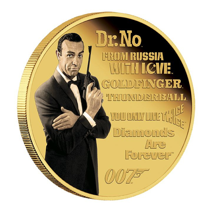 Tuvalu: James Bond Legacy 1ª edición - Sean Connery coloreado 1/4 oz Oro 2022 Proof