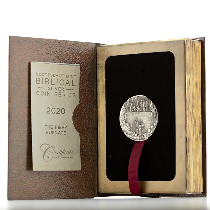 Niue: Biblico - La fornace ardente 2 once d'argento 2020 Proof Antiqued Coin