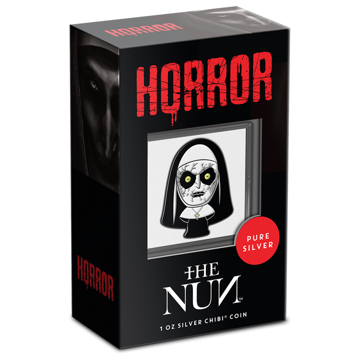 Niue: Horror – The Nun Chibi‑Münze, koloriert, 1 Unze Silber, 2022, Polierte Platte (Proof)