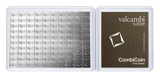 100 x 1 g stříbrná slitka CombiCoin Valcambi 2012
