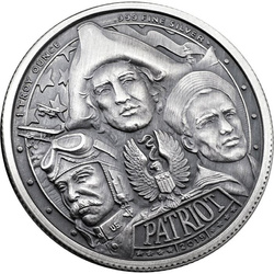 Patriot: Revolución Americana 1 oz Plata 2019 Redonda envejecida