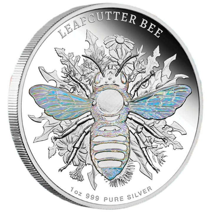 Srebrna Moneta Niue: Australian Native Bees - Leafcutter Bee 1 uncja Srebra 2026 Proof Hologram