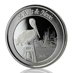 St. Kitts & Nevis: Brown Pelican 1 oz Silber 2019