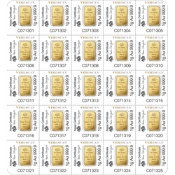 Комплект златни кюлчета PAMP Lady Fortuna Multigram 25 x 1 g злато