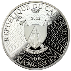 Cameroon: Zodiac Sign - Taurus coloured Silver 2023 Gilded Black Proof Coin