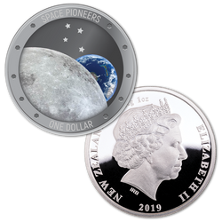 Pionierzy Kosmosu 1 uncja kolorowana Srebra 2019 Proof