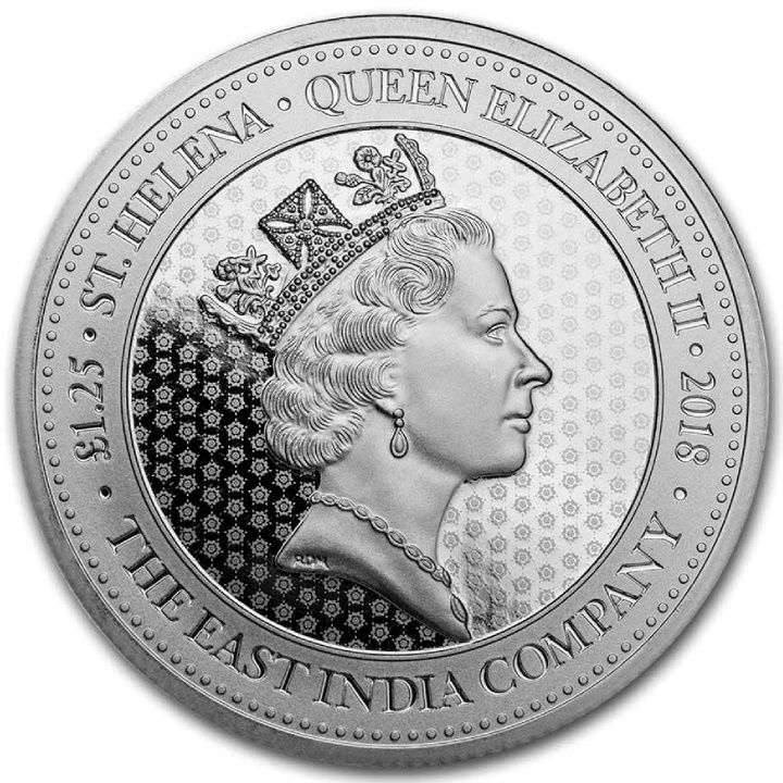 Santa Elena: Corona Rosa Guinea 1.25 onzas Plata 2018