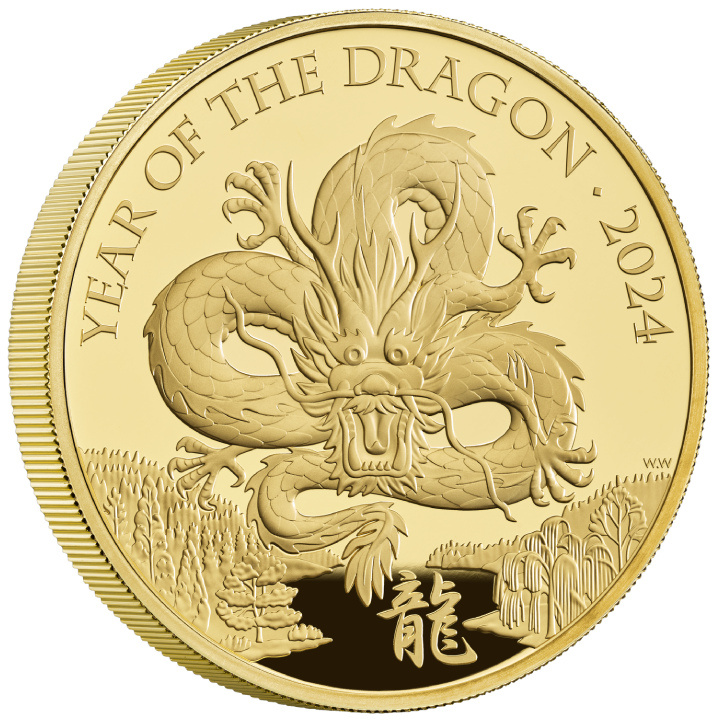 Royal Mint Lunar: Rok Smoka 5 uncji Złota 2024 Proof