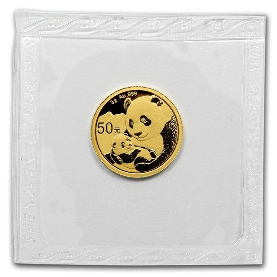Čínská panda 3 gramy zlata 2019