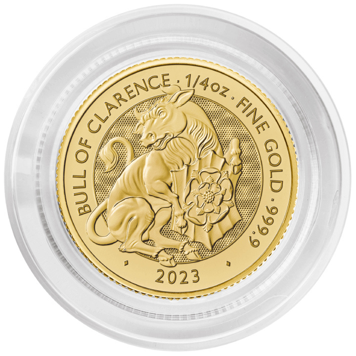 The Royal Tudor Beasts: The Bull of Clarence 1/4 oz Gold 2023