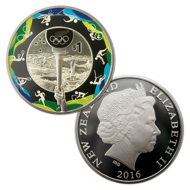 Road to Rio kolorowany 1 uncja Srebra 2016 Proof