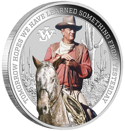 Tuvalu: John Wayne coloured 1 oz Silver 2022