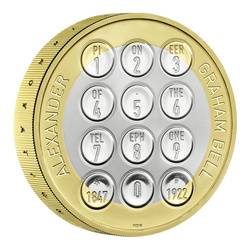 Alexander Graham Bell stříbro 2022 Proof Piedfort Coin