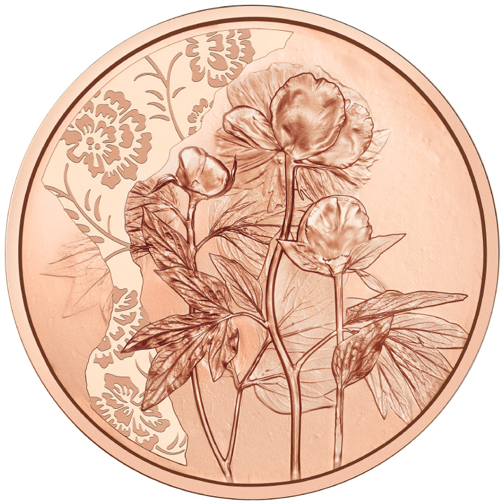 La pivoine 10 euros cuivre 2024