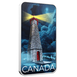 Moneda de Plata Canada Haunted Canada - Gibraltar Point Lighthouse coloreada 1 oz plata 2026 Proof