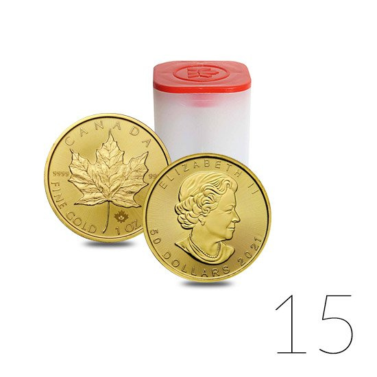 Canadian Maple Leaf 1 oz Gold 2021 Investment Sets 15 Pc.