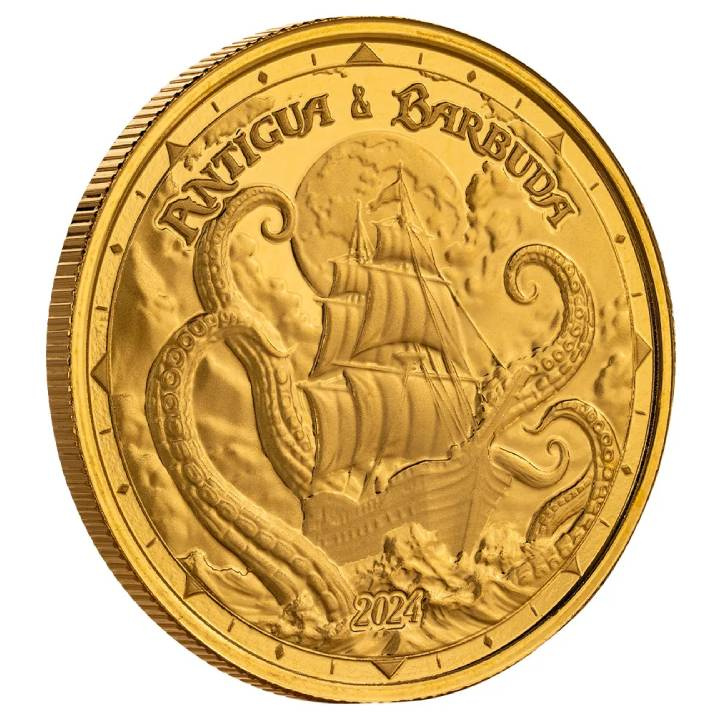 Antigua & Barbuda: Rum Runner a Kraken 1 unce zlata 2024 Proof