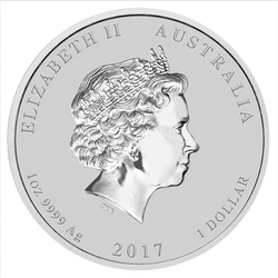 Lunar II: Year of the Rooster coloured 1 oz Silber 2017