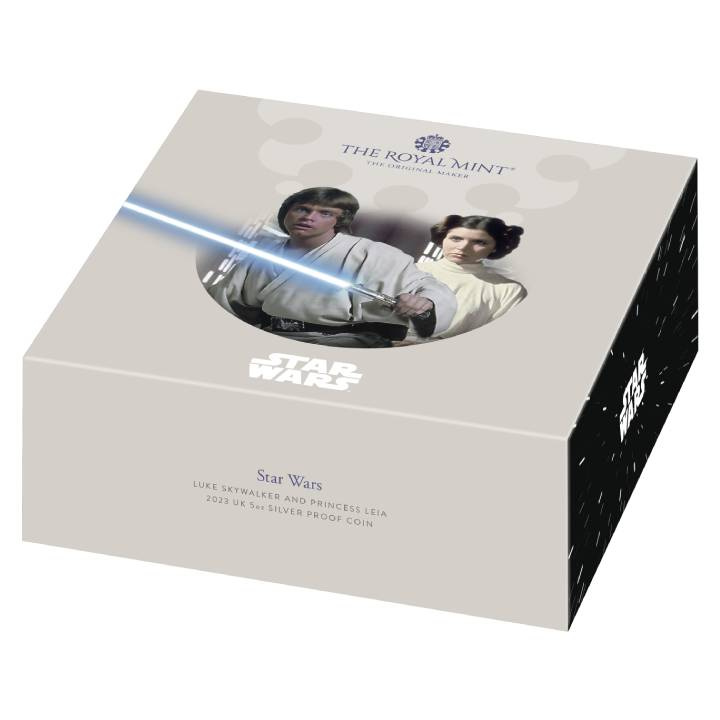Star Wars Luke Skywalker și Prințesa Leia 5 oz Argint 2023 Proof