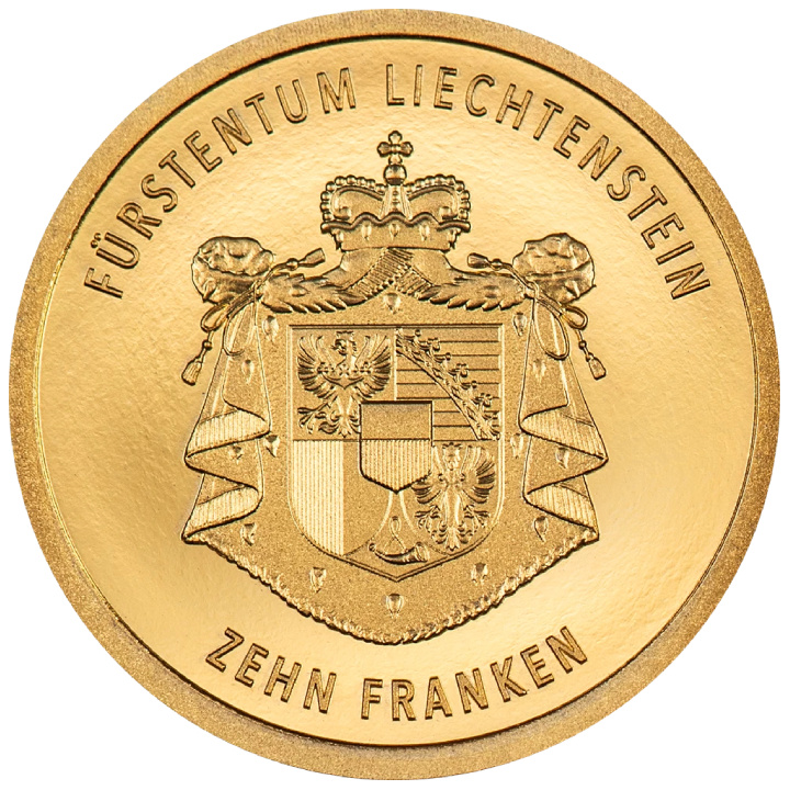 Liechtenstein: 100 éves a svájci frank Liechtensteinben 0,5 gramm arany 2024-es proof