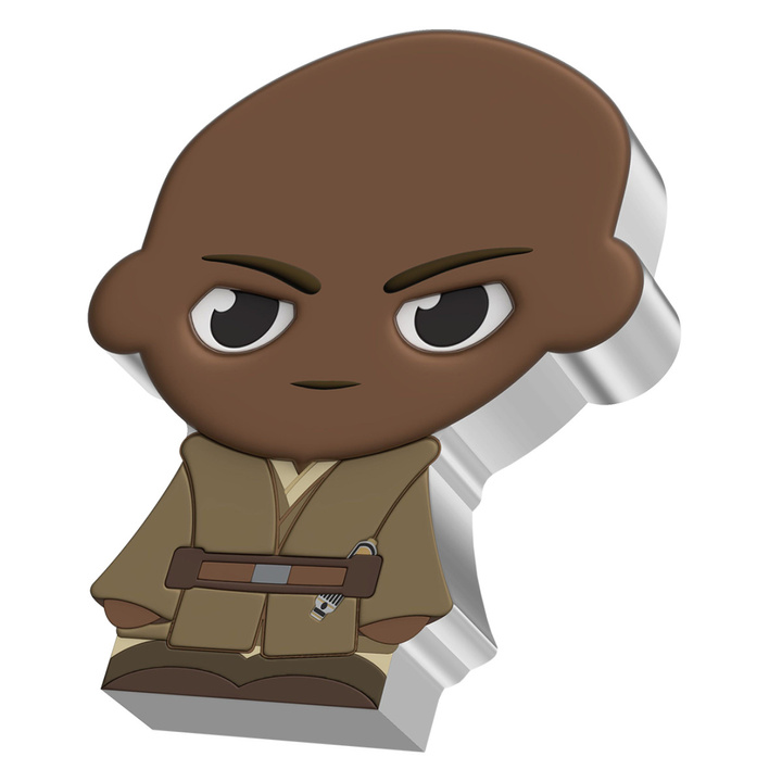 Niue : Star Wars – Mace Windu – pièce Chibi colorisée, 1 once d’argent, 2023, qualité Proof.